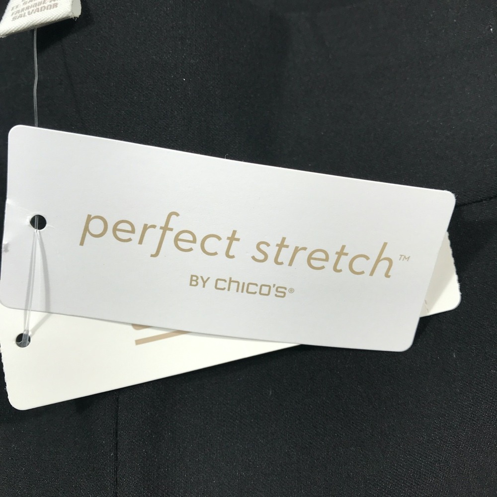 Chico's Perfect Stretch Slim Ankle Pants Women 10 Black Pull On High Rise New - Picture 15 of 16